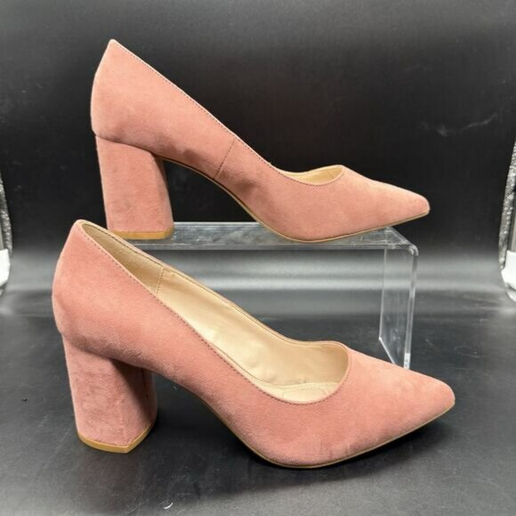 Kelly & Katie Pink Rosewell Suede Heels 3" Pointed Toe Size 8.5 - Picture 1 of 7